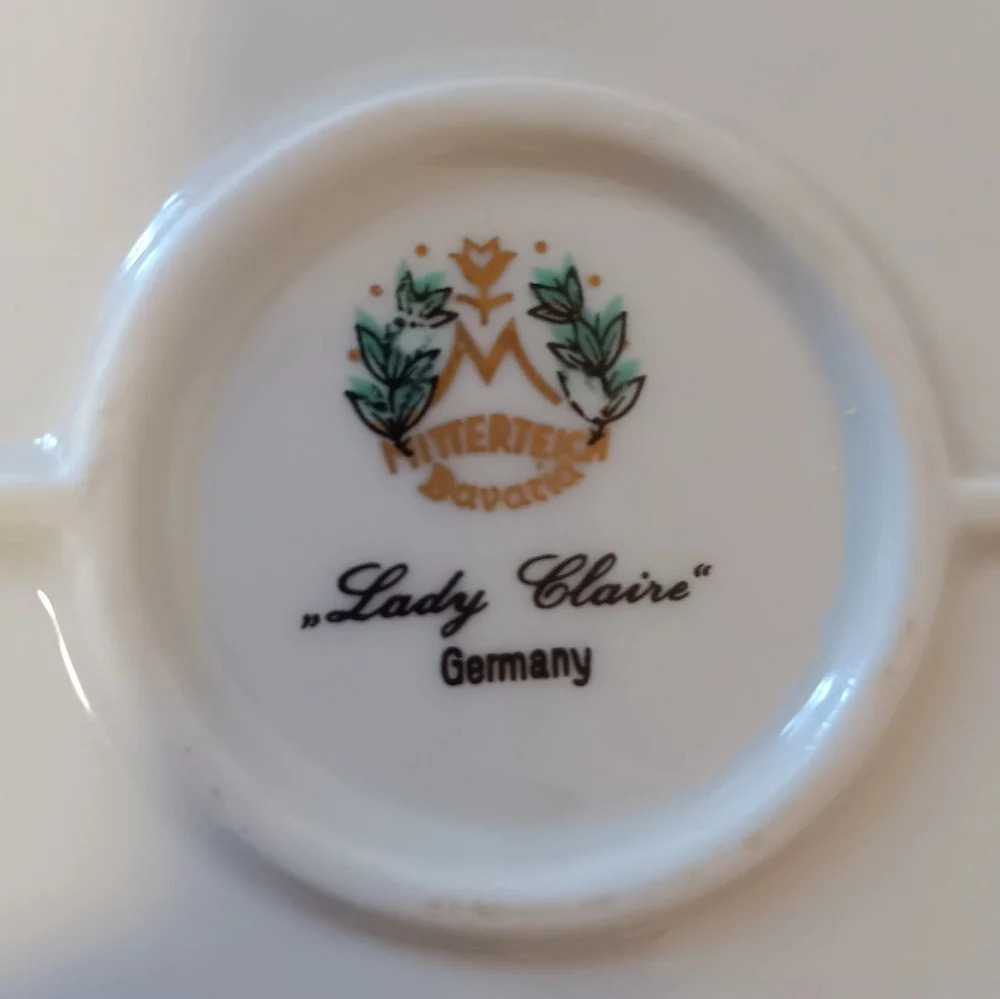 Vintage 5 Mitterteich Bavaria plates, made in Germany, Lady Claire style. - Picture 4 of 10
